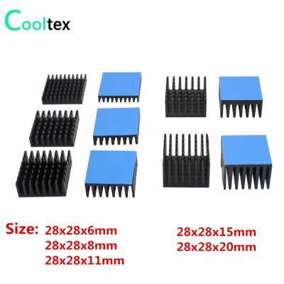 28x28mm Aluminum Heatsink Heat Sink Radiator For Electronic Chip integrated circuit Cooling cooler With Thermal Conductive Tape Adhesives Tape