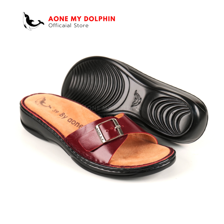 aone-my-dolphin-ลิขสิทธิ์แท้-wd38-รองเท้าหนังแท้เพื่อสุขภาพ-พื้นนุ่มพิเศษ