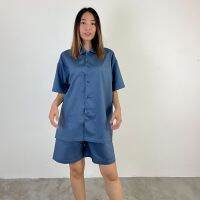 Hygge Haus - Seamless Sleepwear Shorts set ชุดนอนไร้ตะเข็บสี Midnight Sky