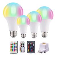 LED RGB สีเปลี่ยนหลอดไฟ E27 DimmableLight AC 220V LED RGBW หลอดไฟเมจิก 5W 9W 12W 15W 20W Home PARTY Decor LightingSpot Lampa-TIOH MALL