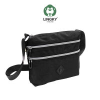 LINGKY PY8628 : กระเป๋าสะพายข้างผ้าร่ม ขนาดกลาง / Unisex crossbody bags