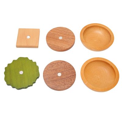 Wood Drink Coasters Heat Insulation Practical Hamburger Coaster Set Eco Friendly Exquisite with Magnet for Kitchen