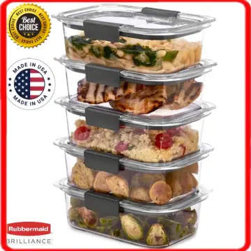 Rubbermaid Brilliance Medium Deep 4.7 Cup Food Salad Storage Container (4  Pack)