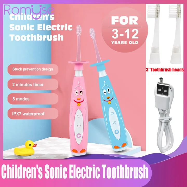 Romyse Children's Electric Toothbrush USB Charging Waterproof Cleaning Teeth Remove Tartar