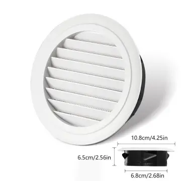 Grey Air Vent Grille with Adjustable Shutter Flat Wall Duct