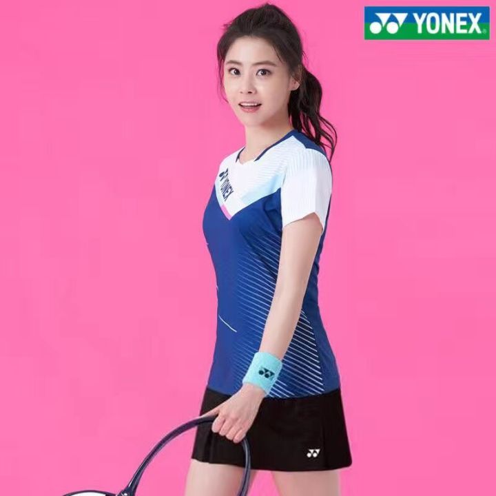 ใหม่-yonex-ชุดแบดมินตันสำหรับทั้งหญิงและชาย-match-เสื้อแฟชั่นเสื้อกีฬาสำหรับ-unisex-แห้งเร็วกางเกงขาสั้นสั้นกางเกงขาสั้นสูท