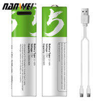 NANWEI Type-C พอร์ตชาร์จ AA Lithium B-Attery 1.5V B-Attery 2600mWh ความจุสูงแรงดันไฟฟ้าคงที่ Quick ชาร์จเป็นมิตรกับสิ่งแวดล้อมยูทิลิตี้ Reusable B-Attery สำหรับไฟฟ้าของเล่น Doorbell