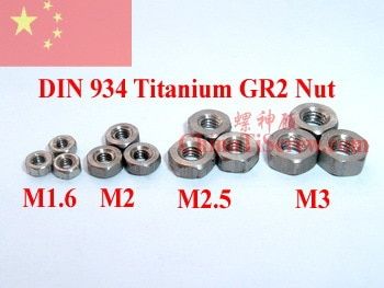 DIN 985 M3 Titanium M3 Hex Nuts with Nylon insert Lock Ti GR2 Polished 10 pcs Nails Screws Fasteners