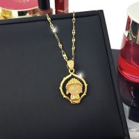 ZZOOI New Chinese Wind Lucky Maitreya Buddha Pendant Women Necklaces Cute Stainless Steel Female Clavicle Chain Girls Neck Jewelry