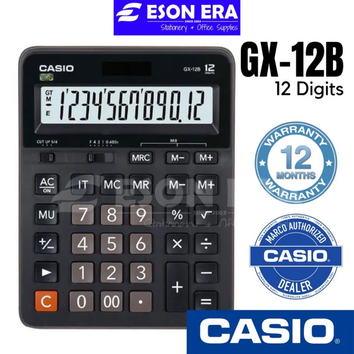 Casio Calculator 12Digits GX-12B Extra Large Display | Lazada