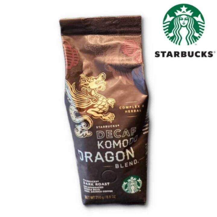 Chille STARBUCKS COFFEE DECAF KOMODO DRAGON BLEND 250Grams Complex and