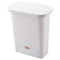 Kitchen Cabinet Door Hanging Trash Can with Lid Wall-Mounted Waste Baskets Push-Top Trash Garbage Bin Can Rubbish Container