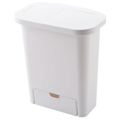 Kitchen Cabinet Door Hanging Trash Can with Lid Wall-Mounted Waste Baskets Push-Top Trash Garbage Bin Can Rubbish Container