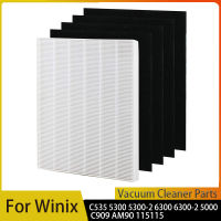 แผ่นกรอง HEPA และแผ่นกรองคาร์บอนสำหรับ Winix 115115 PlasmaWave เครื่องฟอกอากาศ C535 5300 5300-2 6300 6300-2 5000 9000