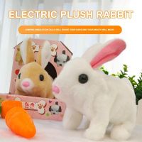 ❉ Plush Electric White Rabbit Cute Simulation Short-haired Pet Can Run and Call Children Play House Girl Pet Toy