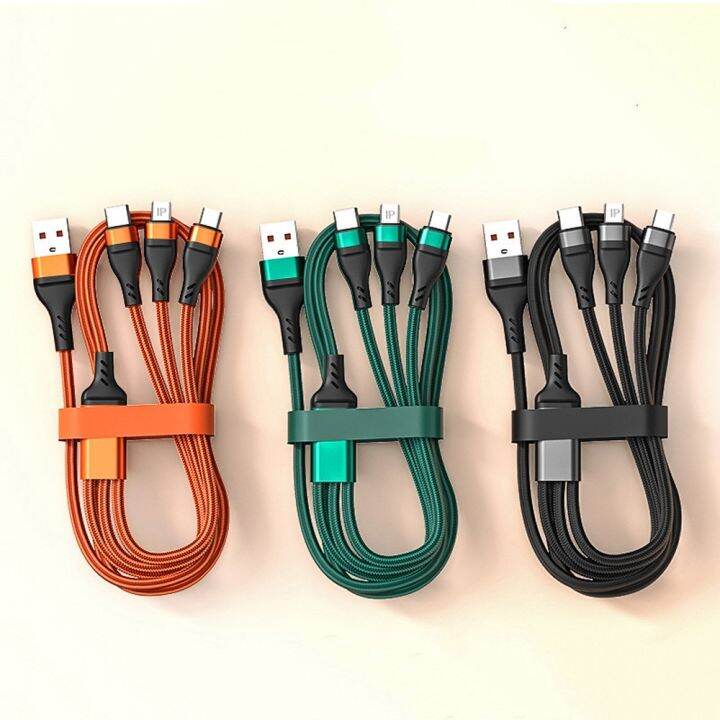 6a-100w-สายชาร์จแบบซุปเปอร์ชาร์จ-usb-ชนิด-c-3-in-1ไมโคร-usb-usb-type-c-สายสำหรับ-iphone-14-13-samsung-xiaomi-huawei-สายชาร์จเร็ว