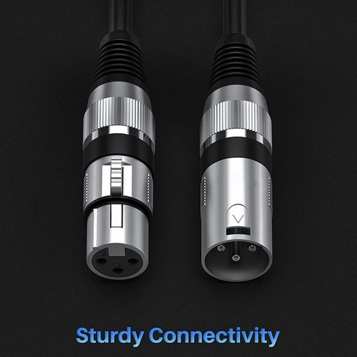1-piece-cable-male-to-female-audio-output-and-input-apply-to-ktv-microphone-xlr-stable-connection-black-amp-silver-zinc-alloy-pvc-xlr-male-to-female-cable