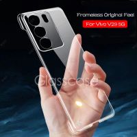 เคสสำหรับ Vivo V29 V27 Pro VivoV29 V29Pro 5G บางๆ2023ไร้กรอบสี่มุมปรับปรุงผิวสัมผัสใส PC แบบแข็งทนต่อแรงกระแทกเคสกันกระแทกด้านหลังเคสโทรศัพท์แบบใส