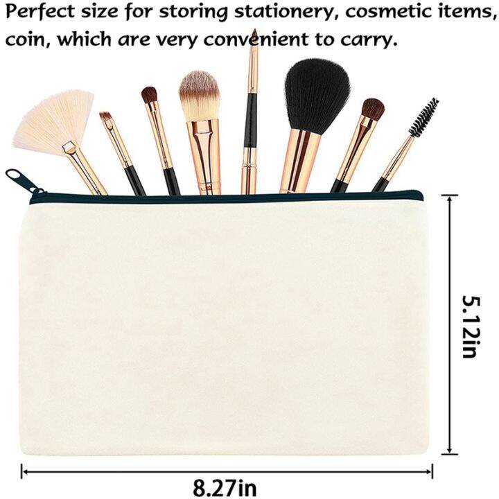 16pcs-multi-purpose-cosmetics-bag-with-zipper-canvas-makeup-pouches-toiletry-bag-pen-pencil-bag-blank-diy-craft-bag