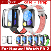 สายนาฬิกา For Huawei Watch Fit 2 สาย For Huawei Watch Fit2 สายนาฬิกาข้อมือสำหรับ With TPU Soft Protective Cover Full Screen Protector เคส