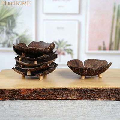 Soap Holder Coconut Shell Wooden Bathroom Soap Dish Container keep the candle in shade place Food Storage  Dispensers