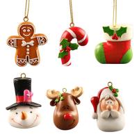 Resin Christmas Ornaments 3D Vivid Tree Pendant Cute Funny Cartoon Resin Ornaments Christmas Decor With Gingerbread Man Candy Cane Snowman Santa Claus Stocking Elk sincere