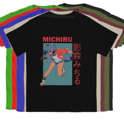 Michiru Kagemori Trigger Mens T-shirts BNA BRAND NEW ANIMAL Anime Novelty Tee Shirt Men T Shirts Camisas T-Shirts Pure Cotton
