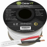 16 AWG CL2 OFC in Wall Speaker Wire, GearIT Pro Series 16 AWG Gauge (50 Feet / 15.24 Meters/White) OFC Oxygen Free Copper UL CL2 Rated in-Wall Speaker Wire Cable for Home Theater and Car Audio