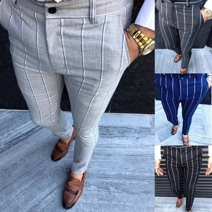 striped casual trousers