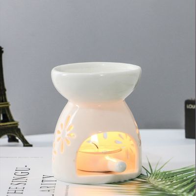 Ceramic Aroma Burner Essential Oil Lamp Hollowing Candle Holder Incense Censer Fashionable Home Furnishing Incense Burner