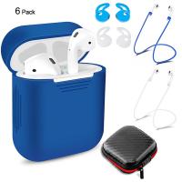 6 Pcs/Set Silicone Protective Cover &amp; Receiving box &amp; Anti Lost Strap &amp; Ear Cover Hooks for Apple AirPods Case