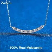 100 Real Moissanite Necklace 0.7 ct Brilliant Diamond Smile Simple Pendant Necklace For Women Girls Wedding Party Gift Jewelry