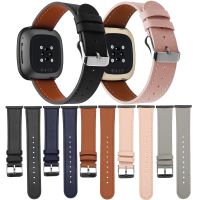 【lz】✹✗卐  Para Fitbit Versa 4 Pulseira de Couro Fitbit Sense 2 Correas Couro Genuíno Smartwatch Pulseira para Versa 3 Banda Sense Pulseira