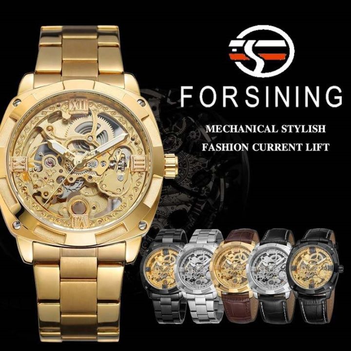 forsining-นาฬิกากลไกอัตโนมัติผู้ชายนาฬิกาข้อมือกีฬาทหารนาฬิกาผู้ชาย-top-ยี่ห้อหรูหราหนังสัตว์แท้-skeleton-ชายนาฬิกา8157
