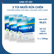 Combo 3 túi muối rửa chén bát Seaways dành cho mọi máy rửa chén bát