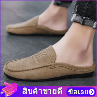 【Lower Price】ครึ่งรองเท้าสำหรับชายครึ่งรองเท้าแตะแบนรองเท้าแตะรองเท้าแตะรองเท้า Loafers สำหรับชาย 2020 ใหม่แฟชั่น Casual รองเท้าล่อสำหรับชาย