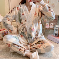 Maternity Pajamas Thickened Autumn Winter Coral Fleece Postpartum Confinement Clothing Maternity Breastfeeding Nursing Clothing