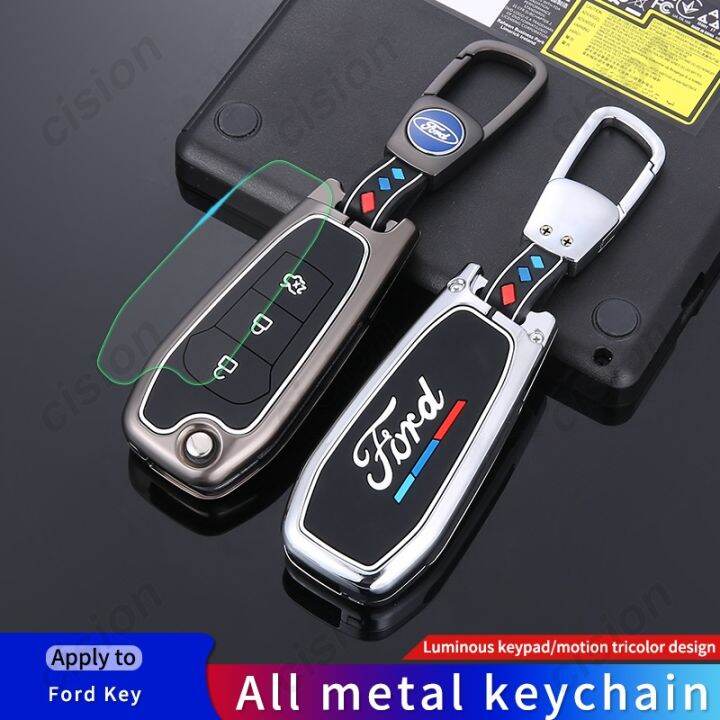 Xuming Luminous Flip Car Key Fob Cover Case Keychain for Ford Ranger