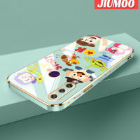 JIUMOO เคส Y6P Huawei ลายการ์ตูนทอยสตอรี่ใหม่พื้นผิวขอบสี่เหลี่ยมเคสนิ่มซิลิกาเจลกันกระแทกเคสมือถือรวมทุกฝาครอบป้องกันเลนส์กล้องถ่ายรูป