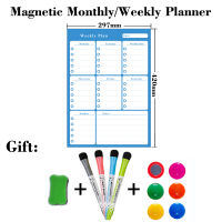 A3 Size Magnets Dry Erase Calendar Whiteboard Calendar for Wall Weekly Monthly Planner Fridge Sticker Marker Eraser Tacks