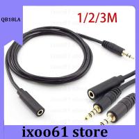 ixoo61 store 3.5mm 3 4 Pole Audio Male to Female Male AUX Jack Extension Stereo Cable Headphone Car Earphone Speaker Audio Cord