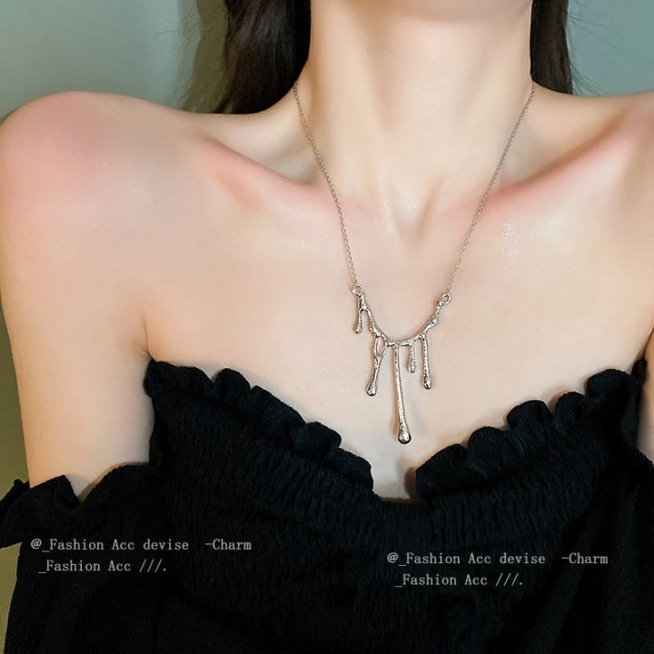 cod-south-koreas-new-lava-water-drop-necklace-ins-fashion-temperament-design-sense-sweater-chain-personality-cold-female