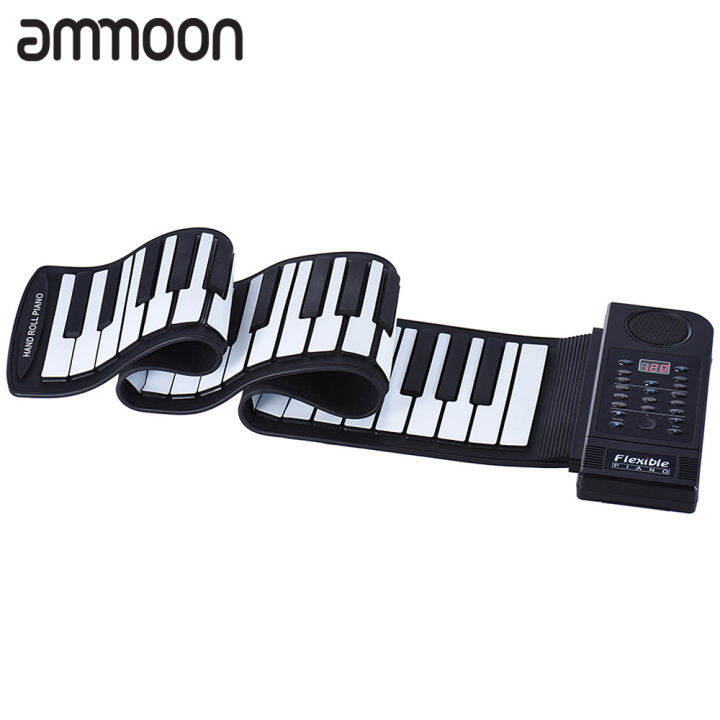 [okoogee]Silicon 61 Keys Roll Up Piano Electronic MIDI Keyboard with Builtin Loud Speaker Lazada
