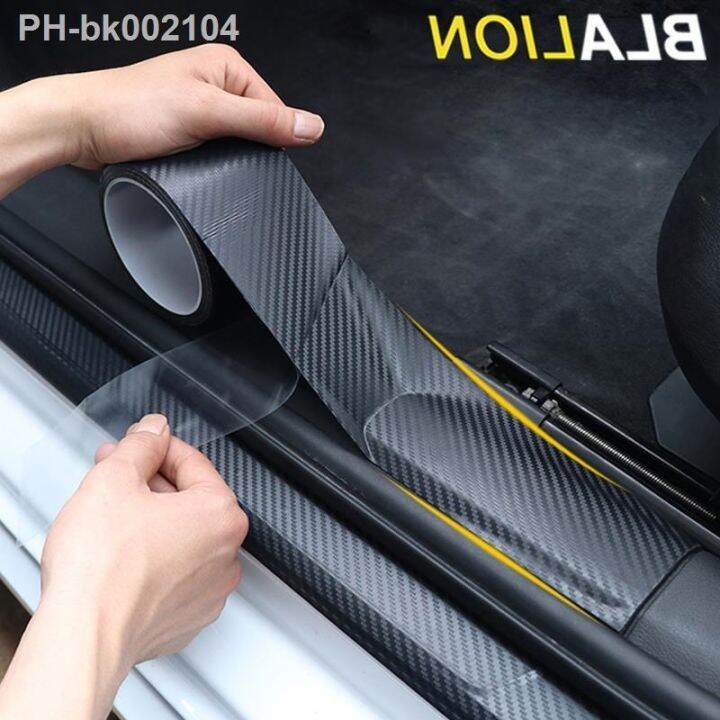 BLALION 3D Nano Carbon Fiber Car Sticker DIY Anti Scratch Door Sill