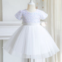 NNJXD Baby Girls Dress 3-8 Years Top with Sequins Big Bow Princess Dresses for Birthday Party ngh