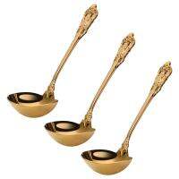 3X 304 Stainless Steel Soup Ladle Cooking Tool Kitchen Accessories Gold Scoop Tablewares Gold Plated Soup Serving Spoon