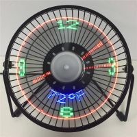 New Hot Selling USB LED Clock Mini Fan With Real Time Temperature Display Desktop 360 Cooling Fans For Home Office Summer