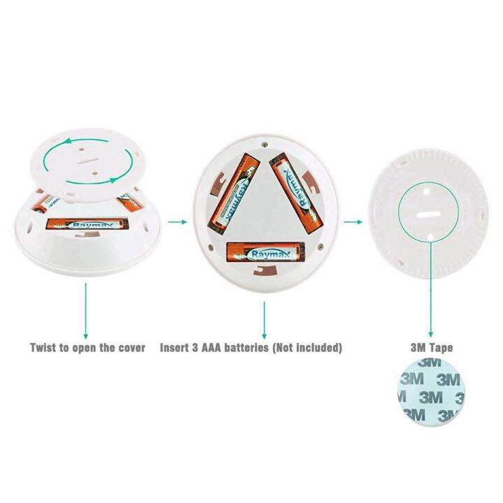 หลอดไฟled-ติดผนังใส่ถ่านaaa-รุ่นไร้สาย-พร้อมรีโมทเปิด-ปิดไฟ-1-เซ็ทได้-3-อัน-ไฟติดผนัง-ไฟติดห้องนอน-ไฟทางเดิน-ทรงกลม-led-lights-with-remote-control