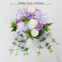 Homemade wedding decoration purple series flower ball simulation flower row home decor curtain flower wedding sign in the road