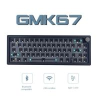 GMK67ชุดคีย์บอร์ดแบบกลไกแบบสั่งทำสามารถถอดเปลี่ยนได้บลูทูธ2.4กรัมไฟแบ็คไลท์ RGB แบบไร้สายสำหรับแล็ปท็อปเดสก์ท็อปคีย์บอร์ดสำหรับเล่นเกม